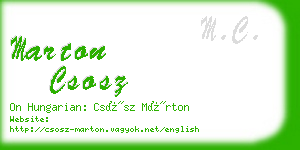 marton csosz business card